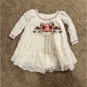 Free people off the shoulder white embroidered dress